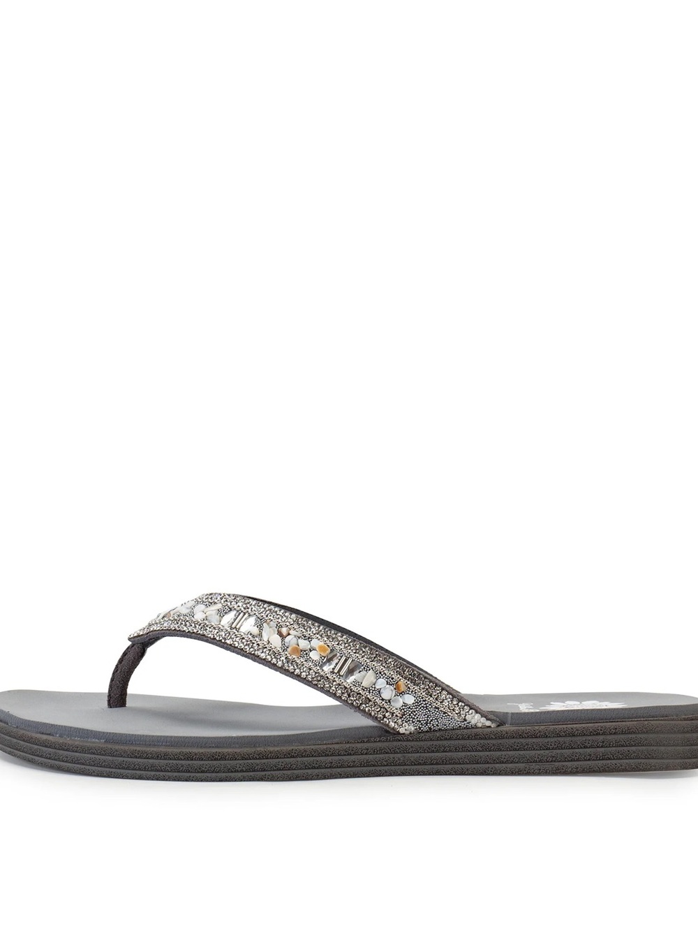 YELLOW BOX DAMING GRAY FLIO FLOP GENUINE LEATHER MEDIUM WIDTH NREW IN BOX